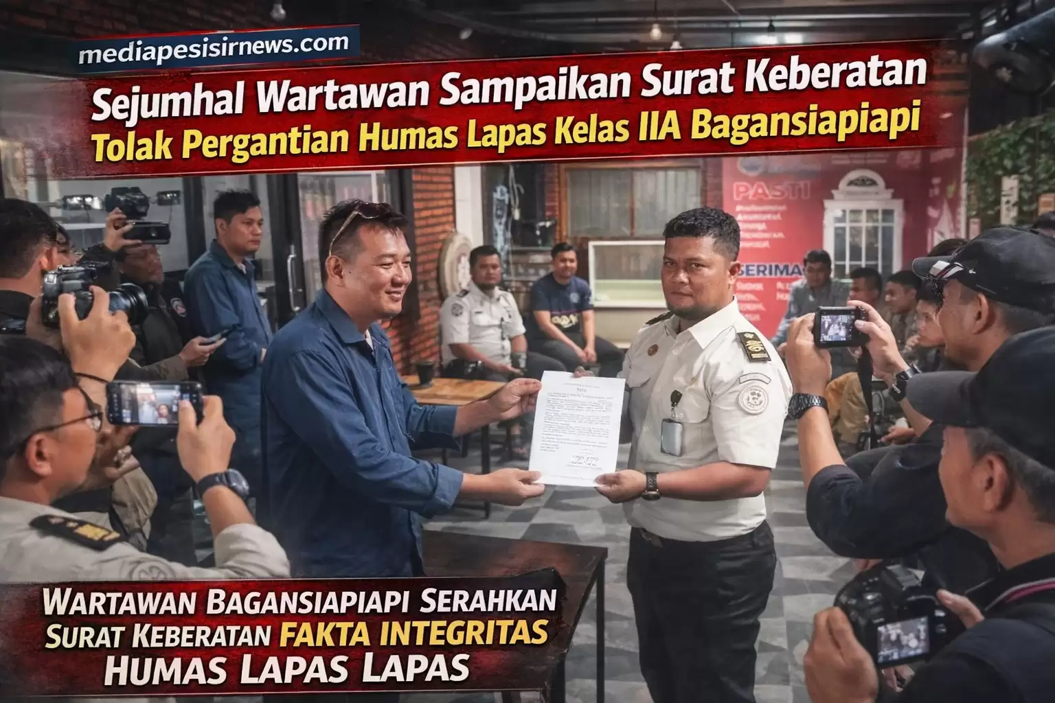 Sejumlah Wartawan Sampaikan Surat Keberatan Tolak Pergantian Humas Lapas Kelas IIA Bagansiapiapi