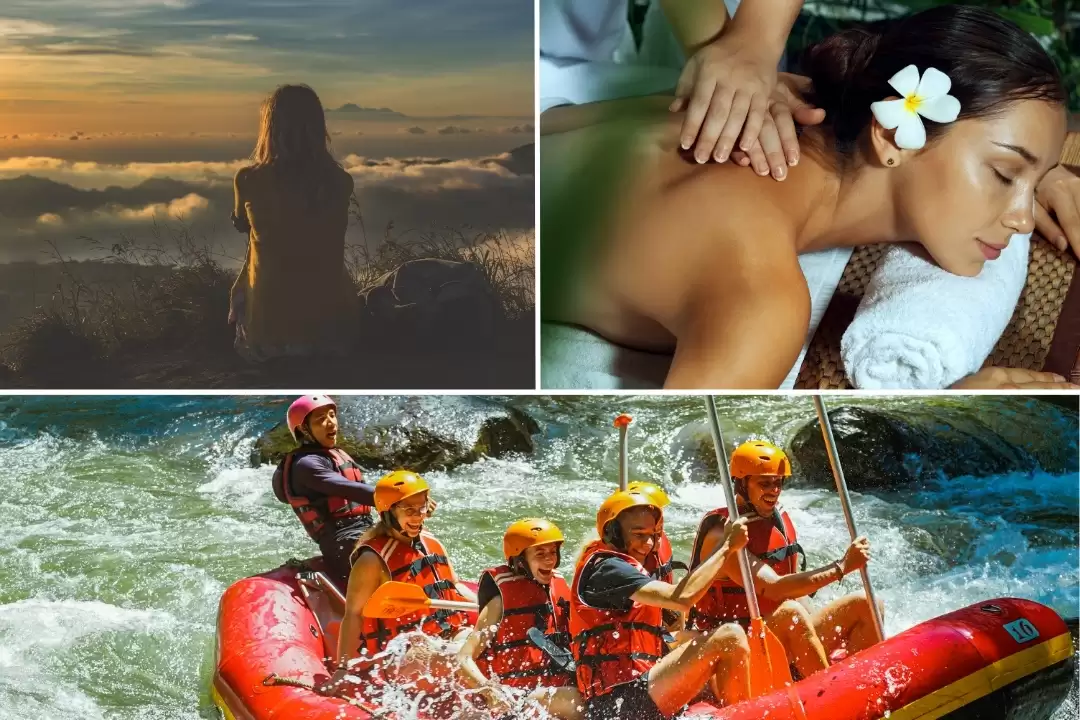 Mount Batur Sunrise Hike, Ayung River Rafting & Balinese Spa Escape
