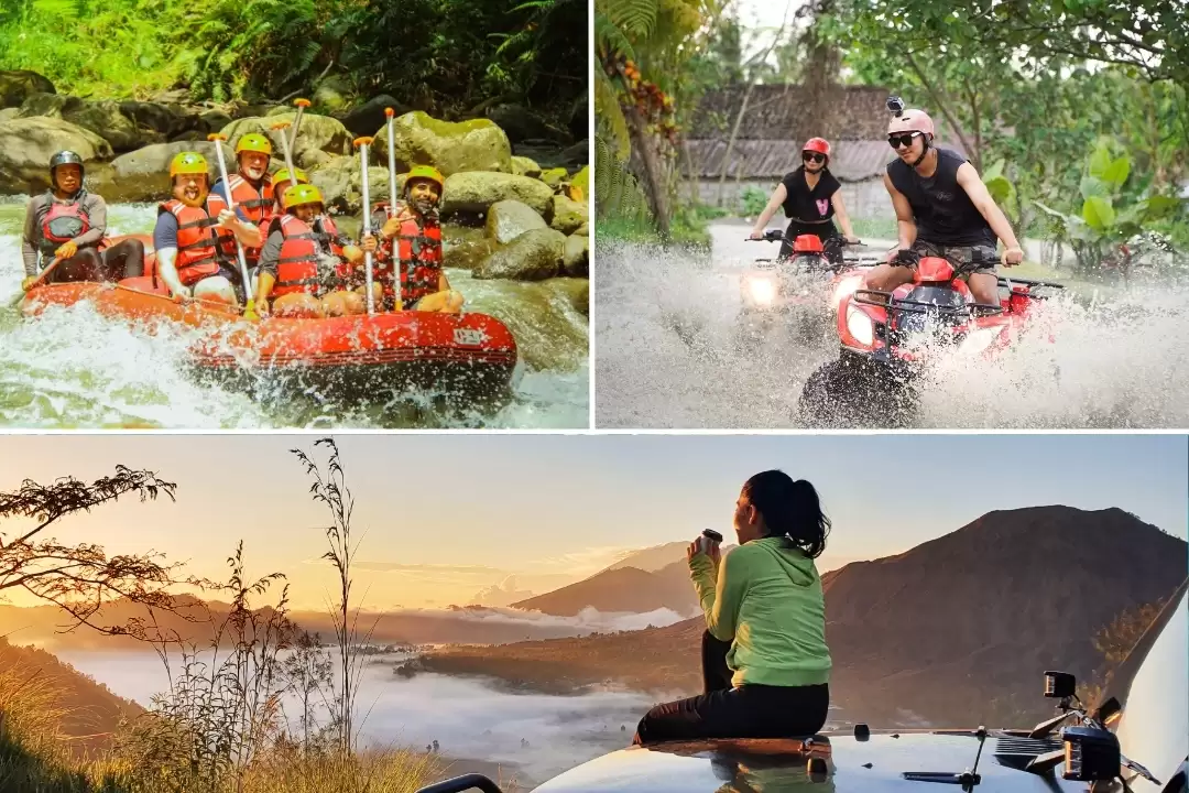 Mount Batur Sunrise Jeep, Ayung River Rafting & ATV Adventure Combo