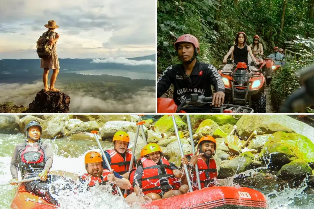 Mount Batur Sunrise Jeep, ATV Ride & Ayung River Rafting Experience