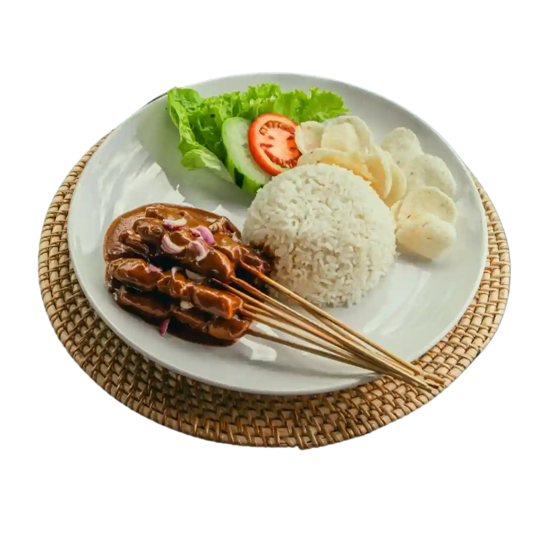 Sate Ayam Bumbu Kacang + Nasi Putih