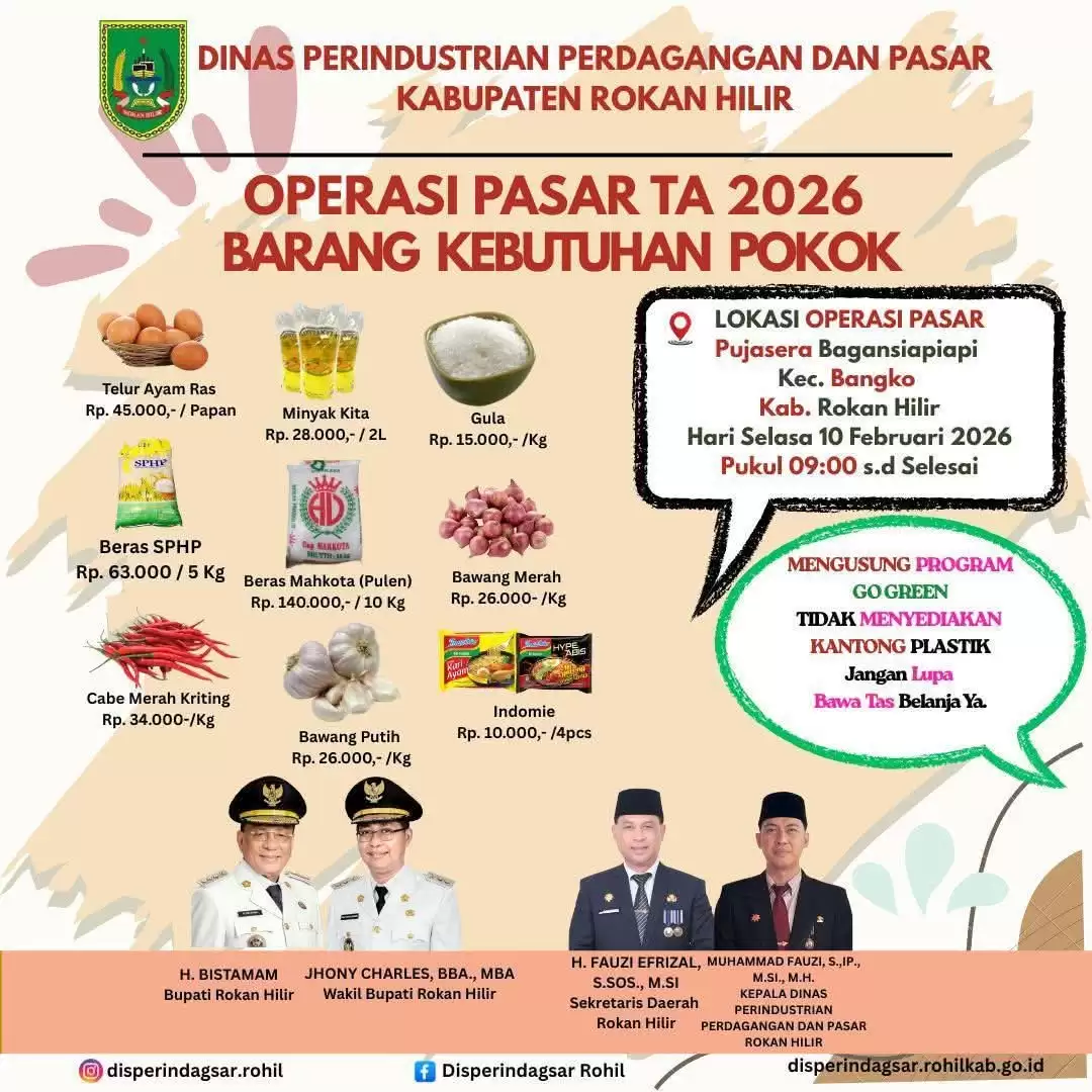 Operasi Pasar Murah Digelar di Bagansiapiapi, Catat Tanggalnya! Harga Sembako Mulai Rp10 Ribu