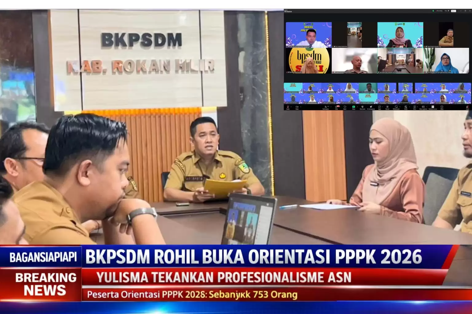 Yulisma Kepala BKPSDM Rohil Tekankan Profesionalisme ASN pada Orientasi PPPK 2026