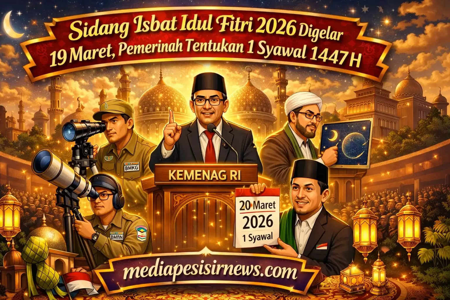 Sidang Isbat Idul Fitri 2026 Digelar 19 Maret, Pemerintah Tentukan 1 Syawal 1447 H