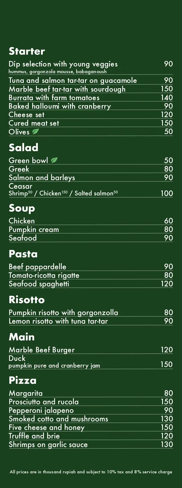 menu