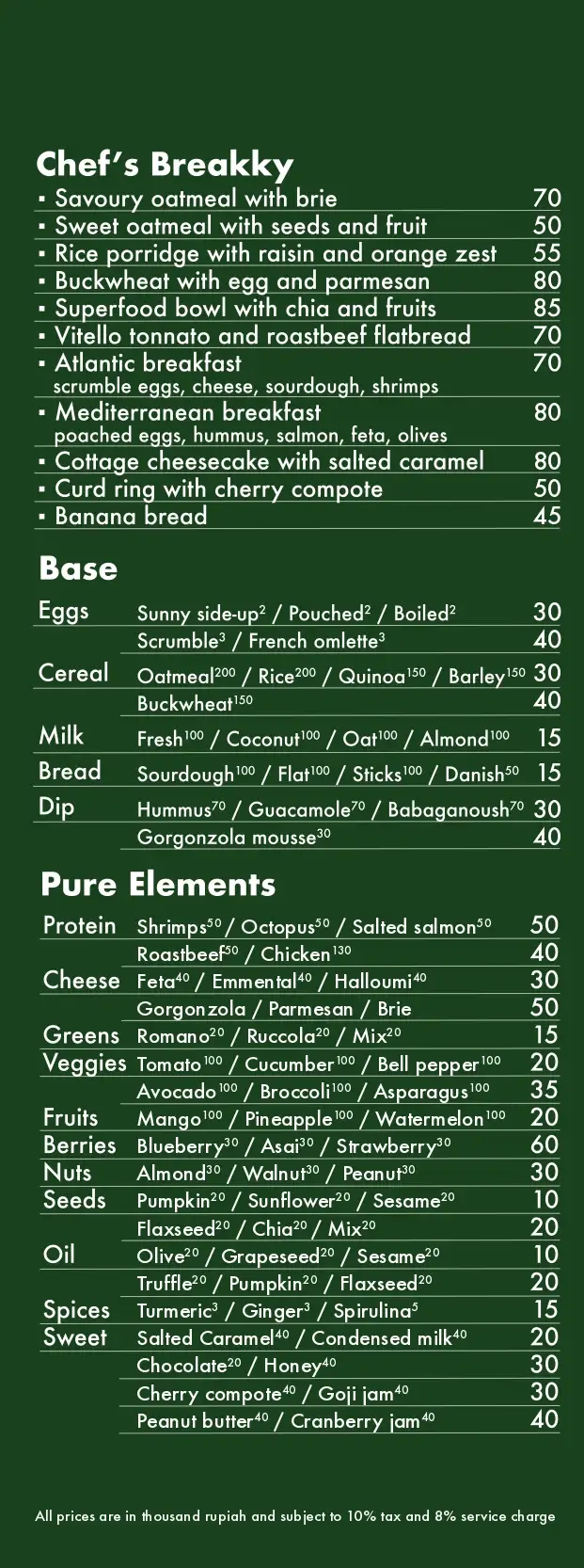 menu