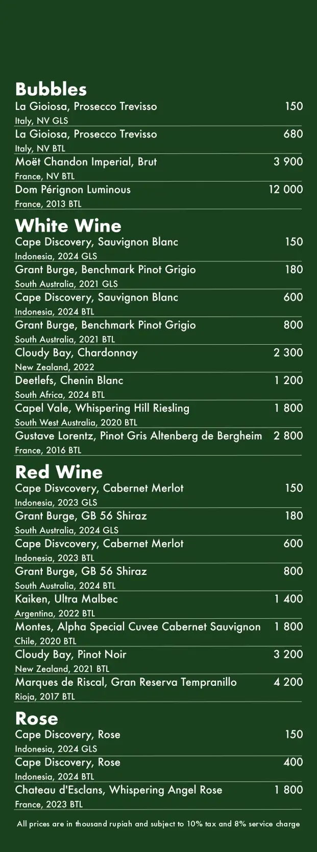 menu
