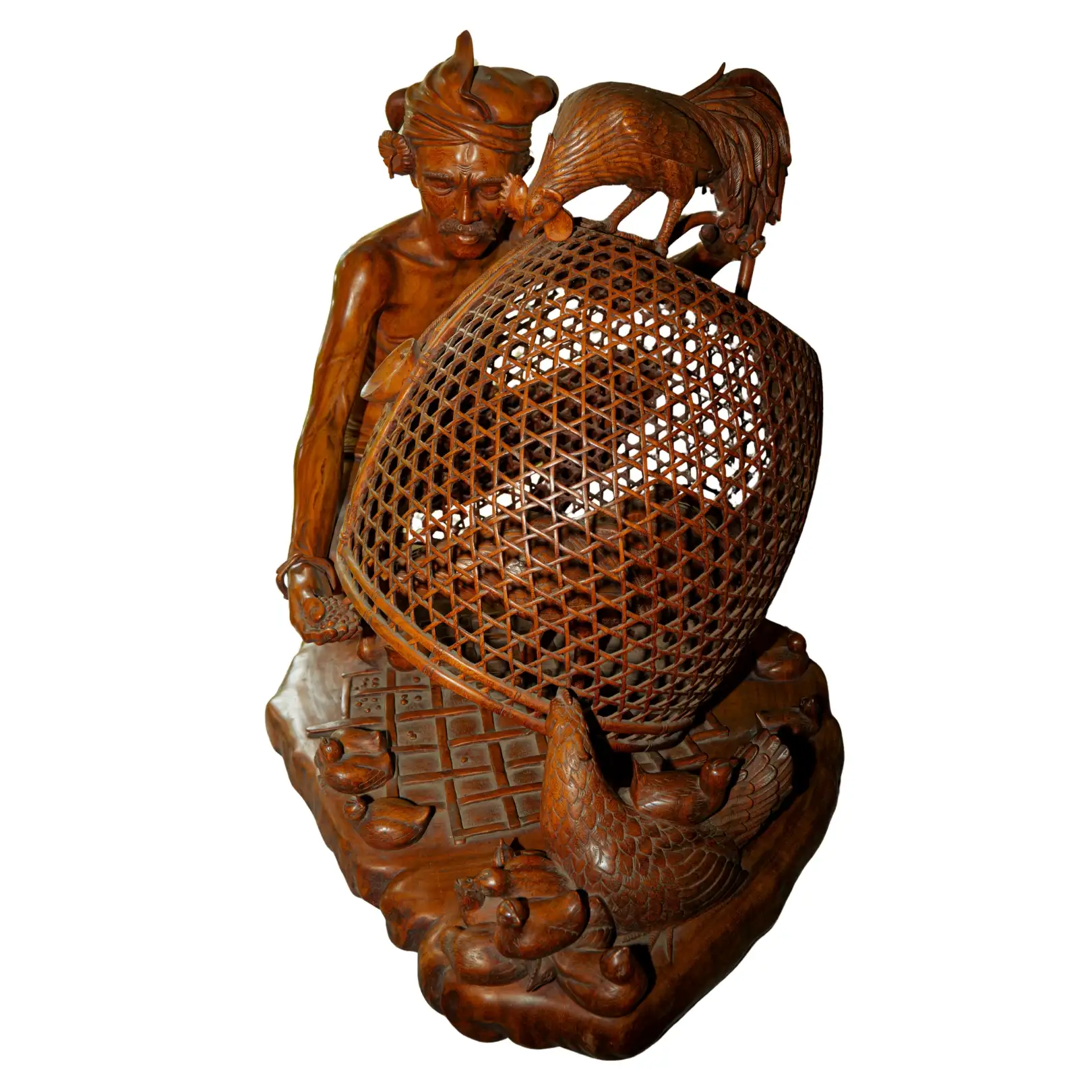 Rooster in a Cage0