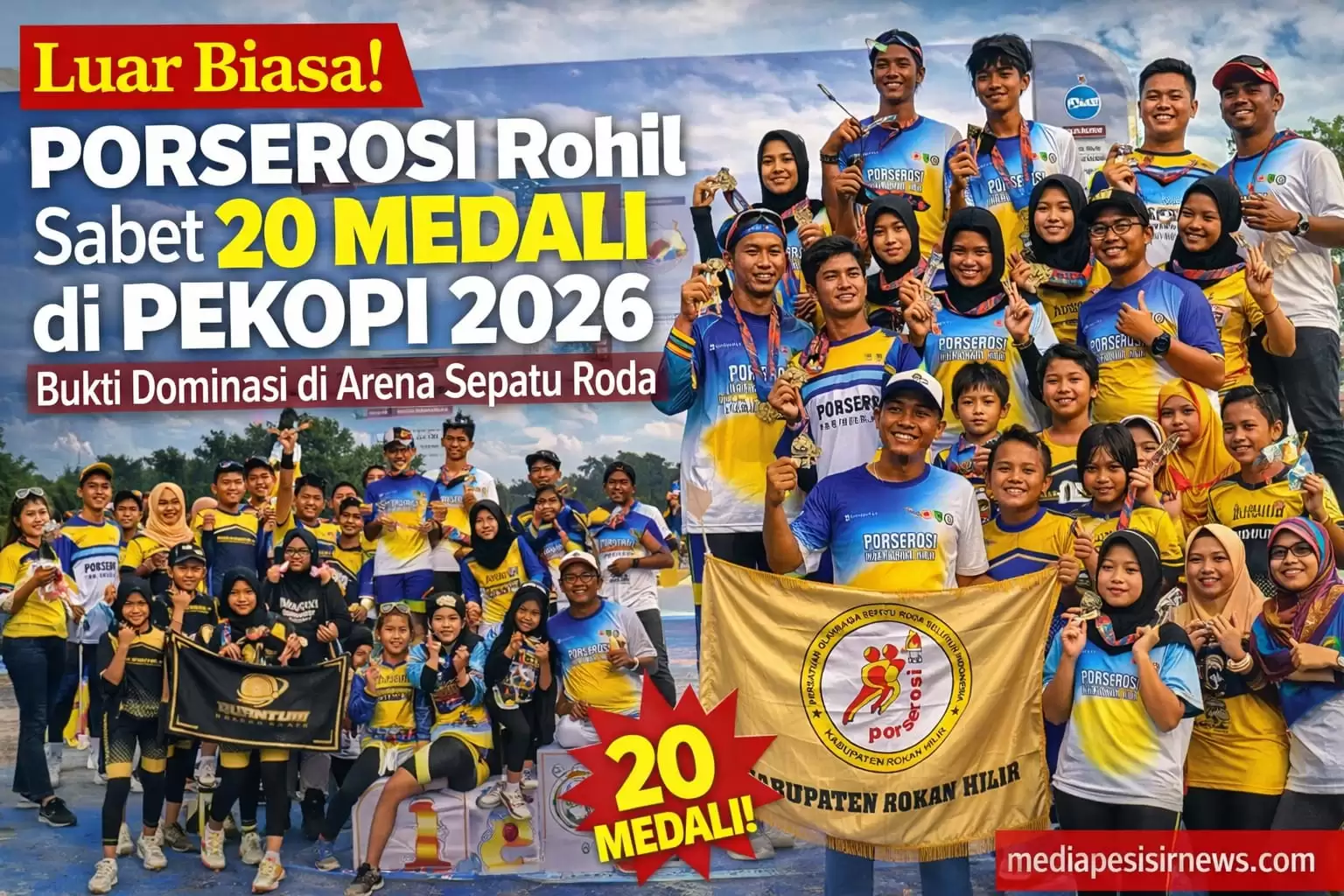 Luar Biasa! PORSEROSI Rohil Sabet 20 Medali di PEKOPI 2026, Bukti Dominasi di Arena Sepatu Roda