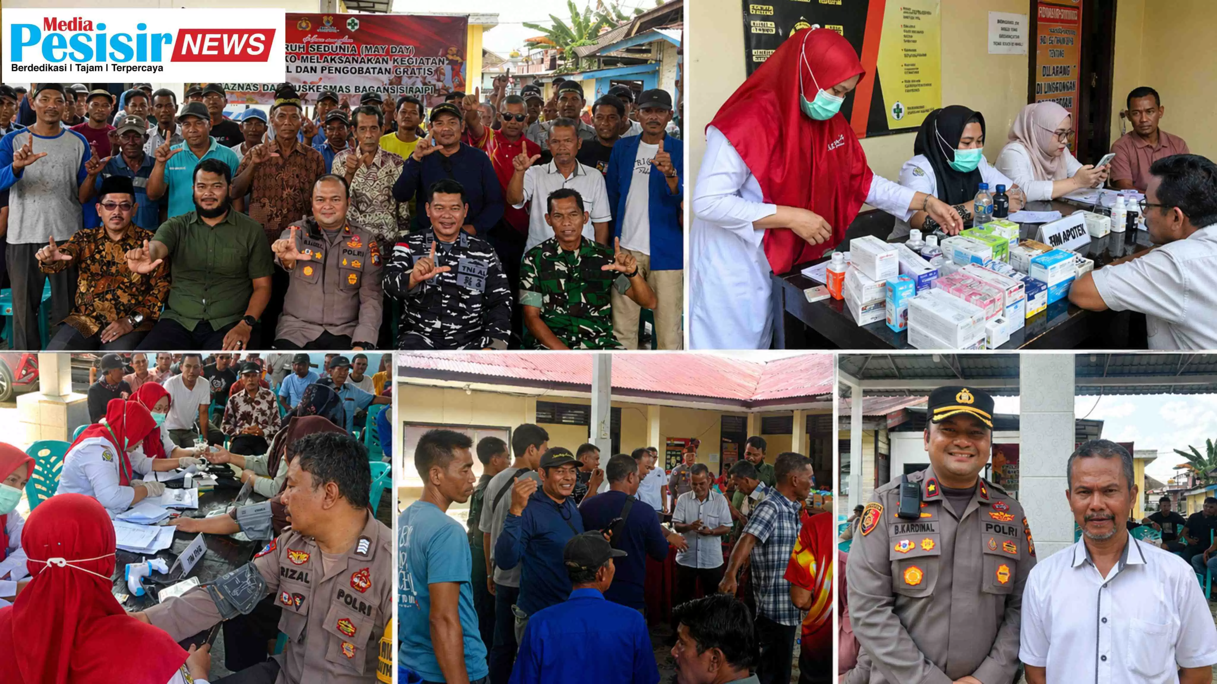 Peringatan Hari Buruh Sedunia, Kapolsek Bangko Gelar Bakti Sosial dan Pengobatan Gratis