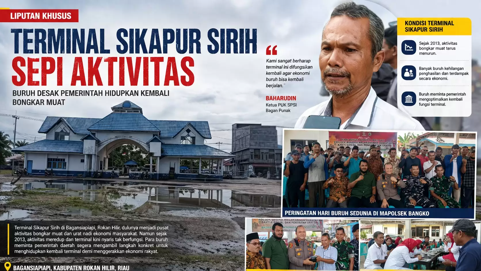 Terminal Sikapur Sirih Sepi Aktivitas, Buruh Desak Pemerintah Hidupkan Kembali Bongkar Muat