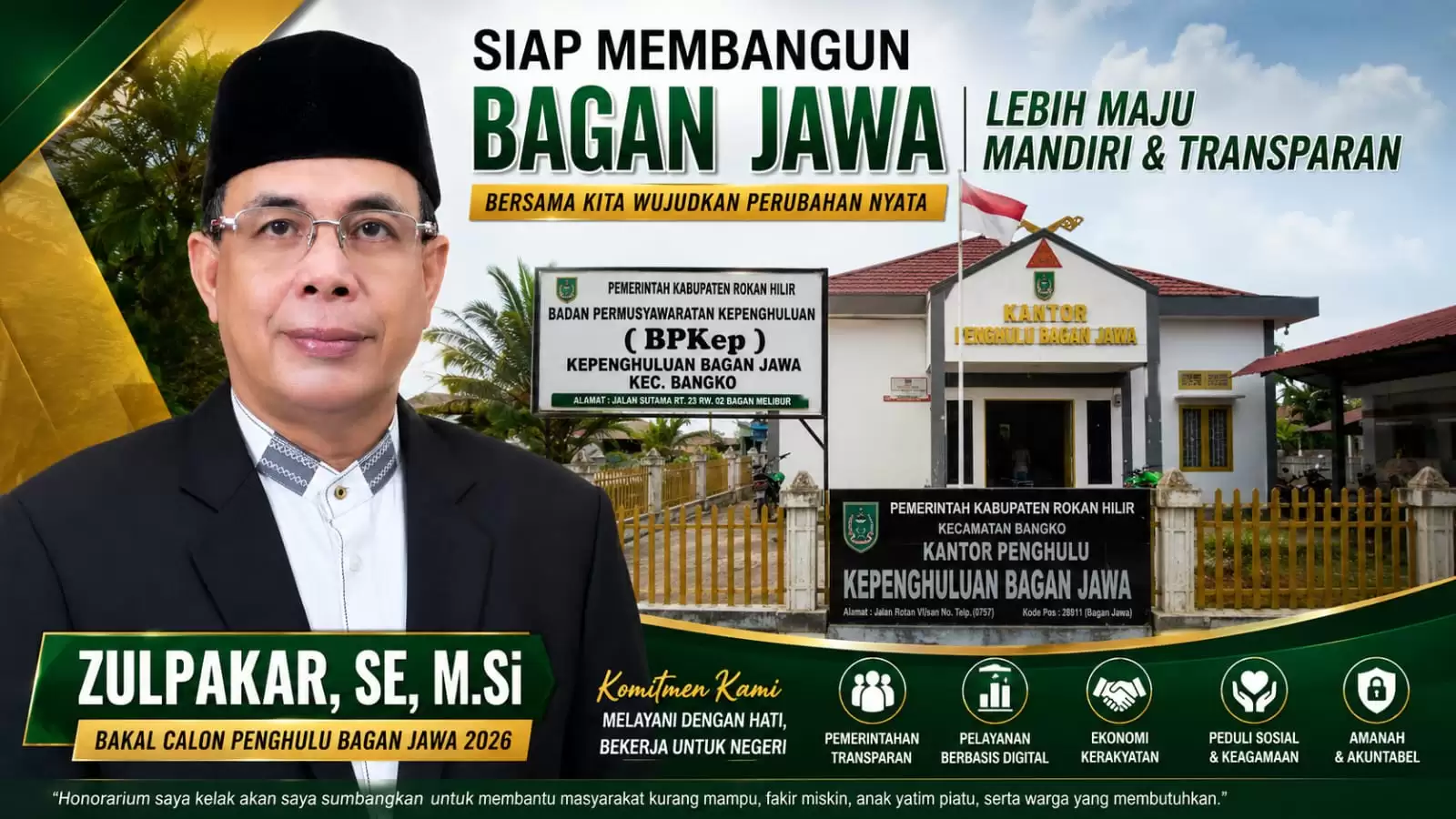 Zulpakar Siap Maju di Pilpeng Bagan Jawa 2026, Usung Visi Pemerintahan Transparan dan Berbasis Digital
