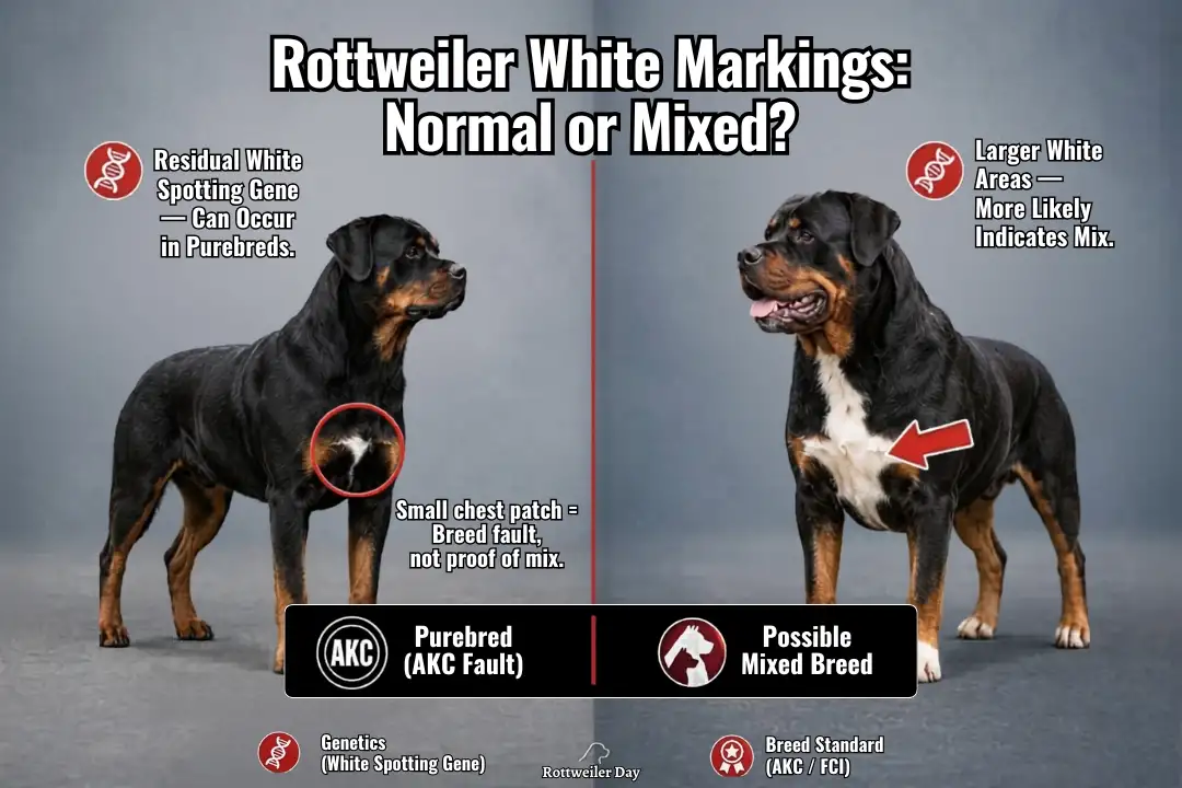 White Markings pada Rottweiler
