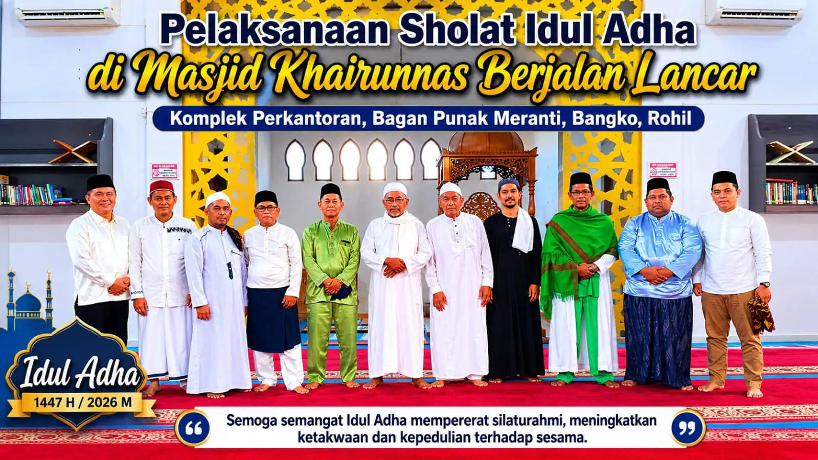 Sholat Idul Adha di Masjid Khairunnas Berjalan Lancar dan Khidmat