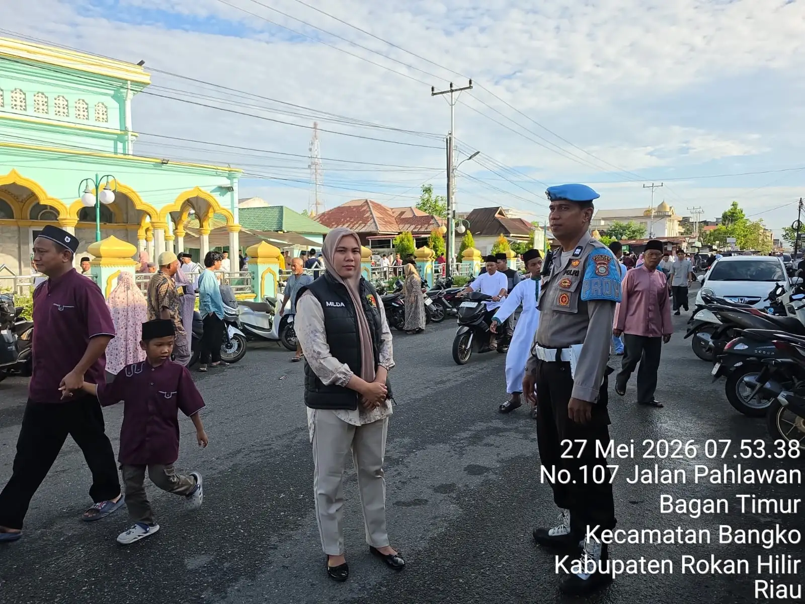 Polsek Bangko Kerahkan 20 Personel Jaga Keamanan Shalat Idul Adha di Belasan Masjid