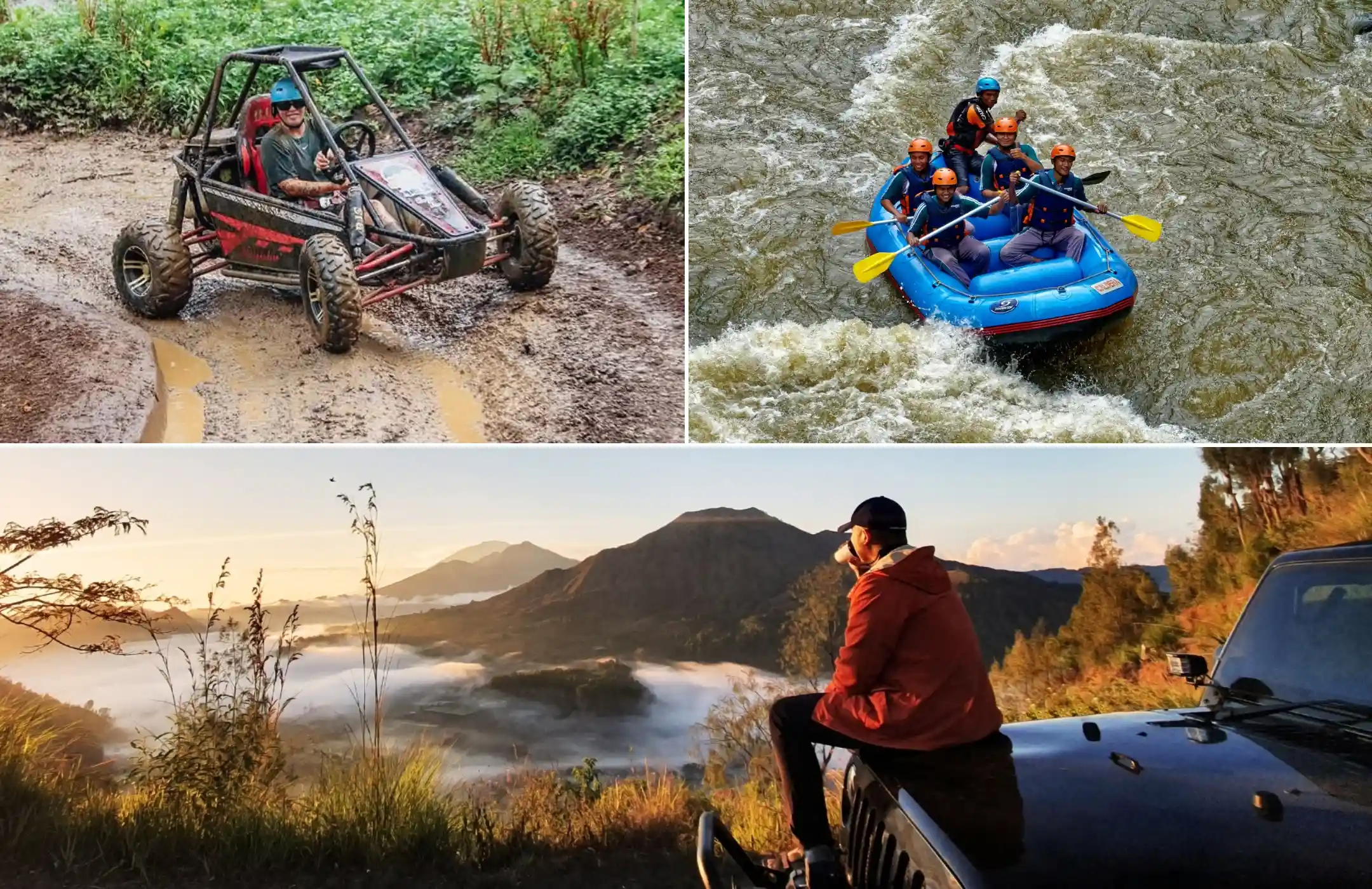 Bali Buggy Adventure, Ayung River Rafting & Mount Batur Sunrise Jeep Tour