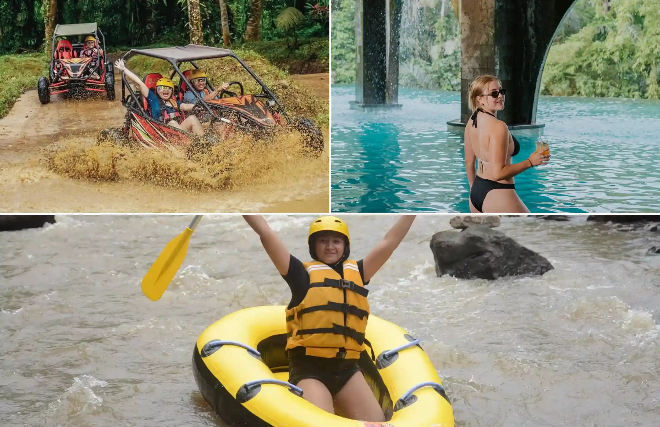Bali Buggy Adventure, River Tubing & Tlaga Singha Infinity Pool Tour