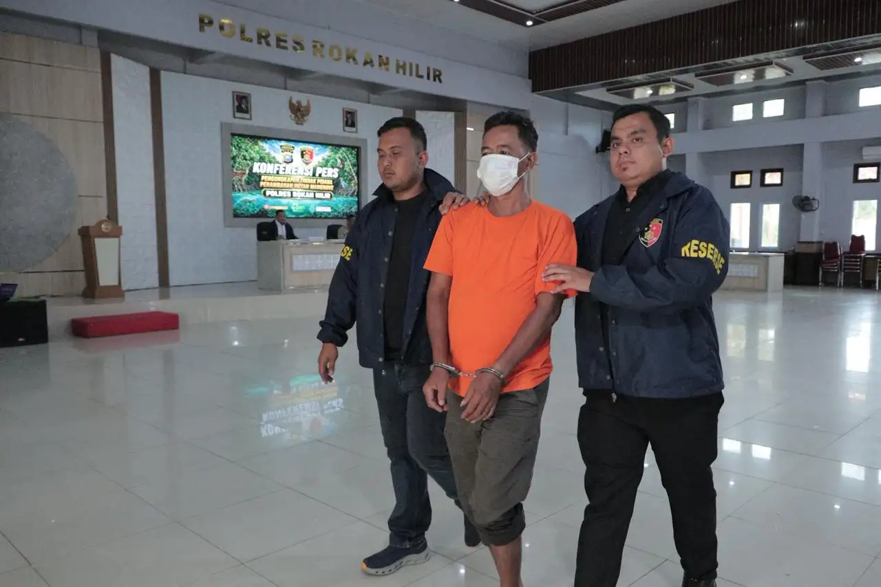 Buka Lahan Ilegal di Kawasan Hutan, Tersangka di Rohil Dibayangi Hukuman 10 Tahun Penjara