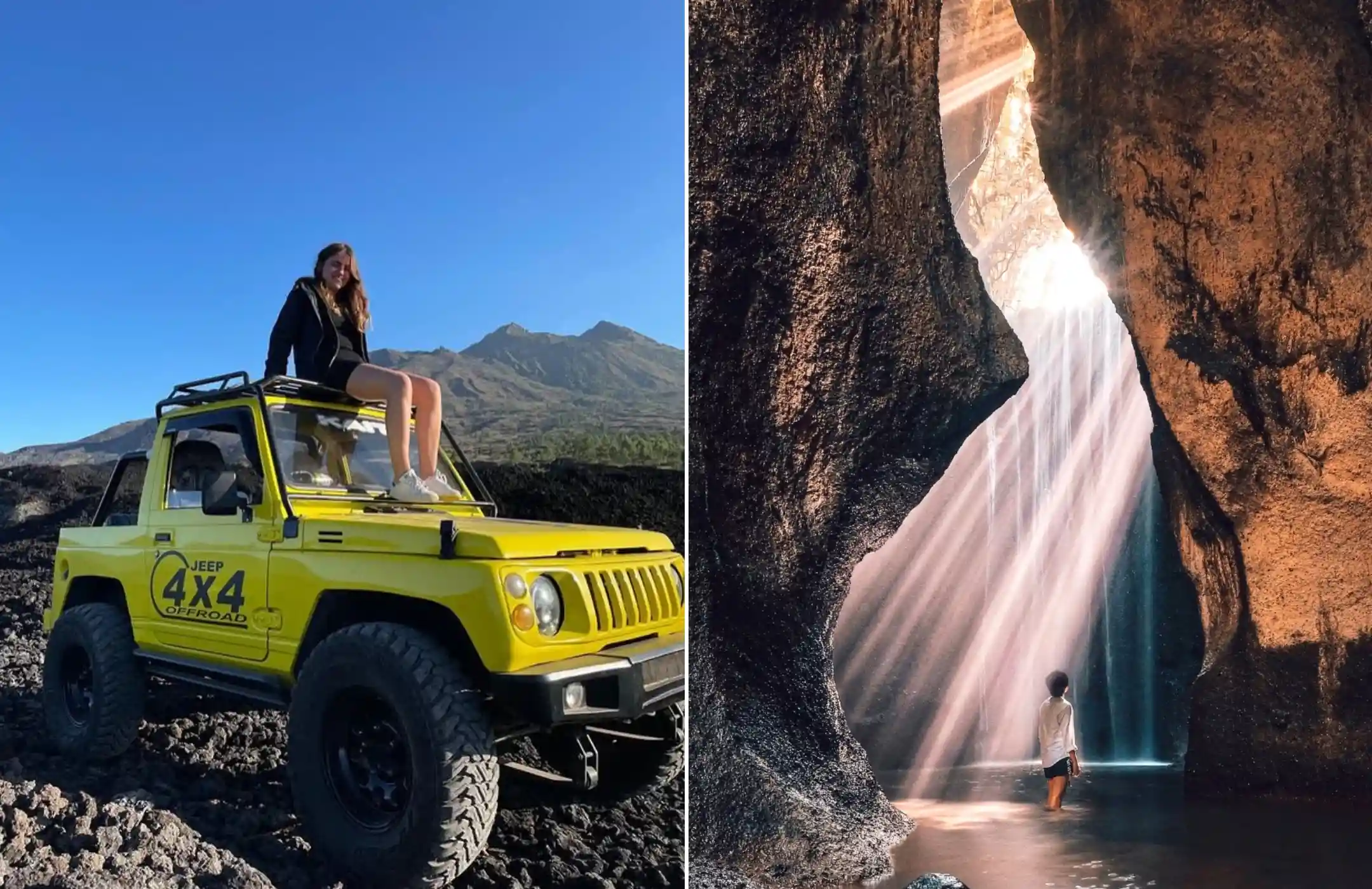 Jeep Sunrise And Waterfall