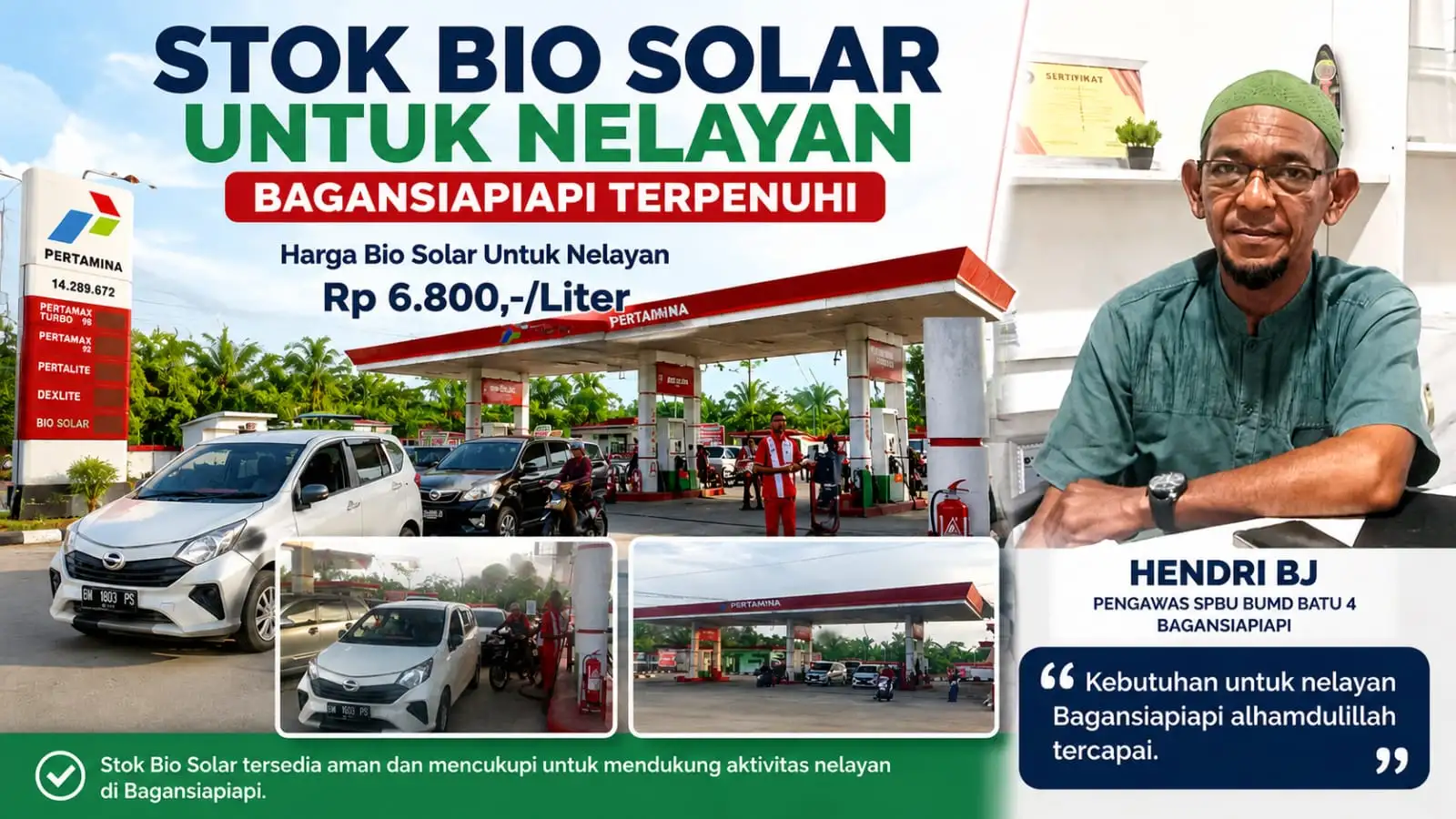 Stok Bio Solar untuk Nelayan Bagansiapiapi Dipastikan Tersedia, Kebutuhan Disebut Tercukupi