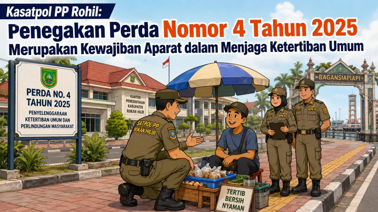 Kasatpol PP Rohil: Penegakan Perda Nomor 4 Tahun 2025 Merupakan Kewajiban Aparat dalam Menjaga Ketertiban Umum