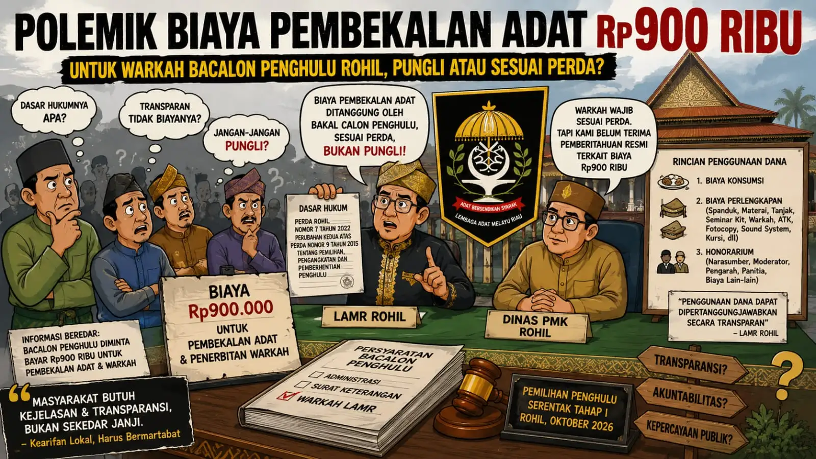 LAMR Rohil Jelaskan Dasar Hukum Biaya Pembekalan Adat Bakal Calon Penghulu