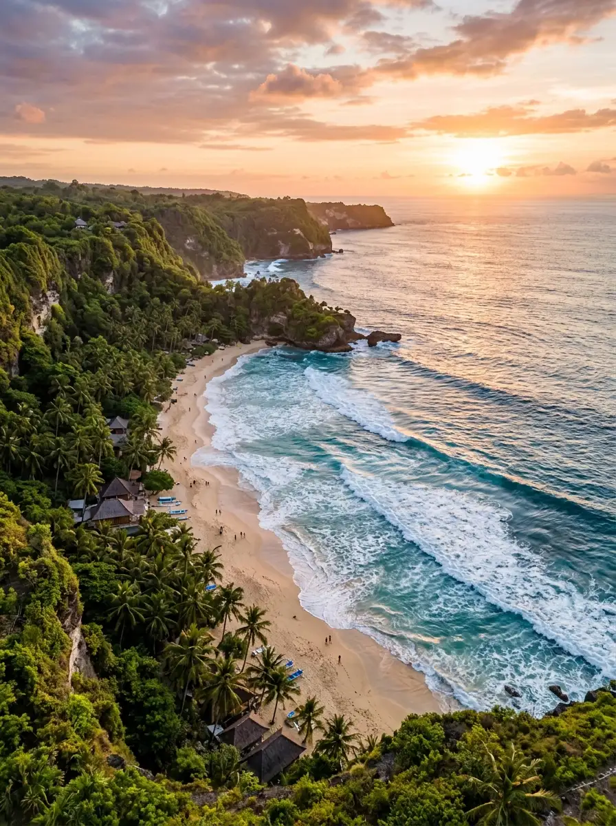 Coastal sunset in West Bali