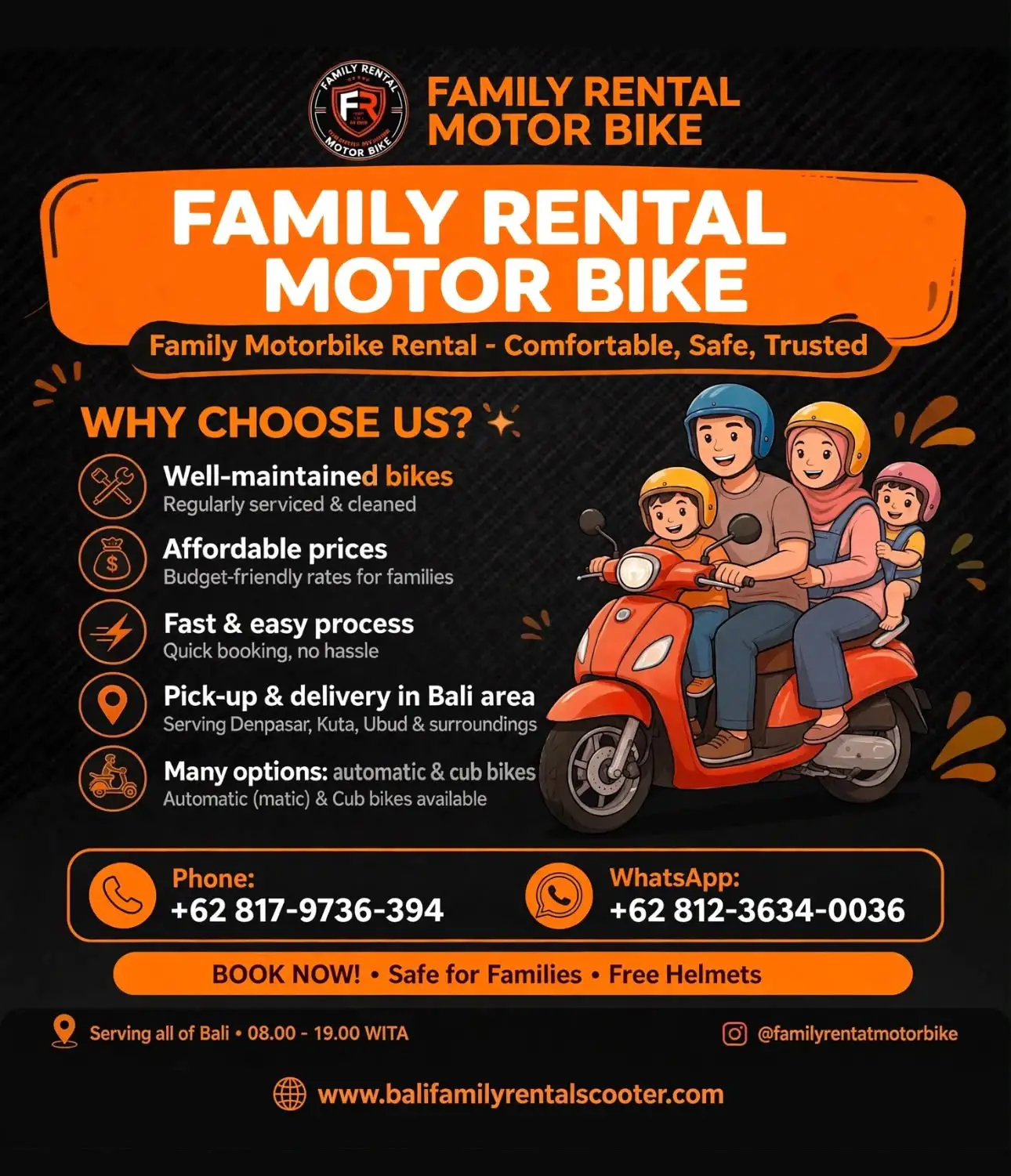 Bali Family Rental Scooter