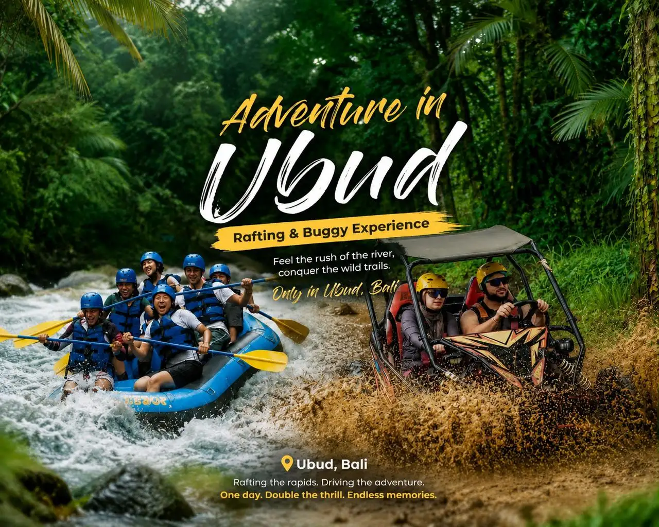 Bali Buggy Adventure & White Water Rafting with Lunch