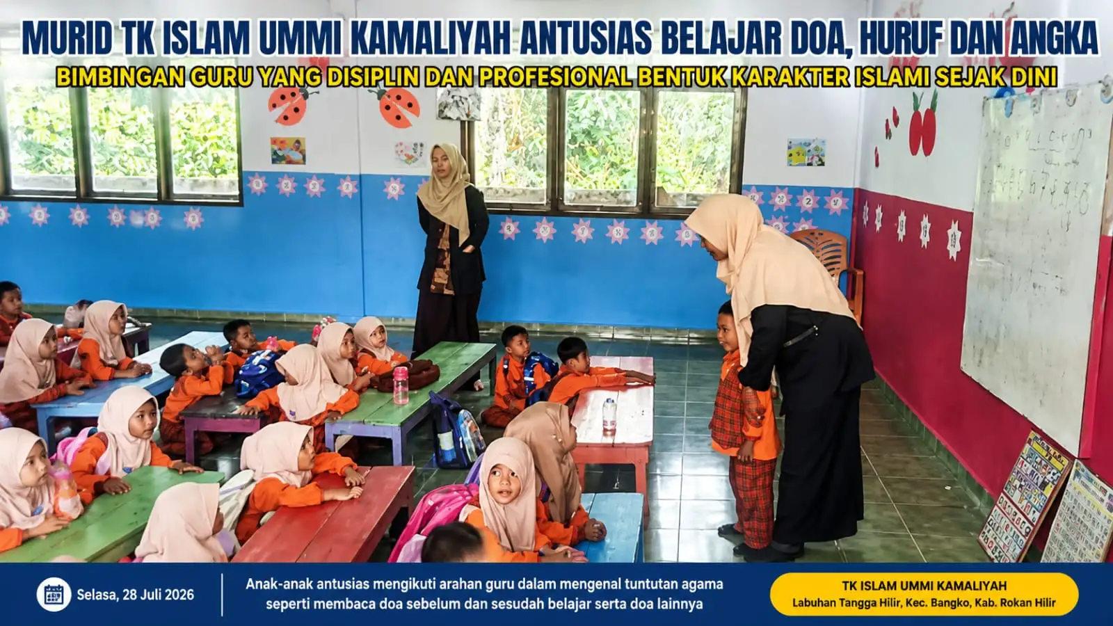 Murid TK Islam Ummi Kamaliyah Antusias Belajar Doa, Huruf dan Angka, Tanamkan Karakter Islami Sejak Dini